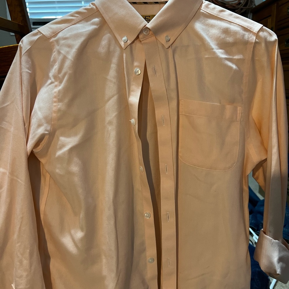 Kids Peach Casual Button-Down Shirt